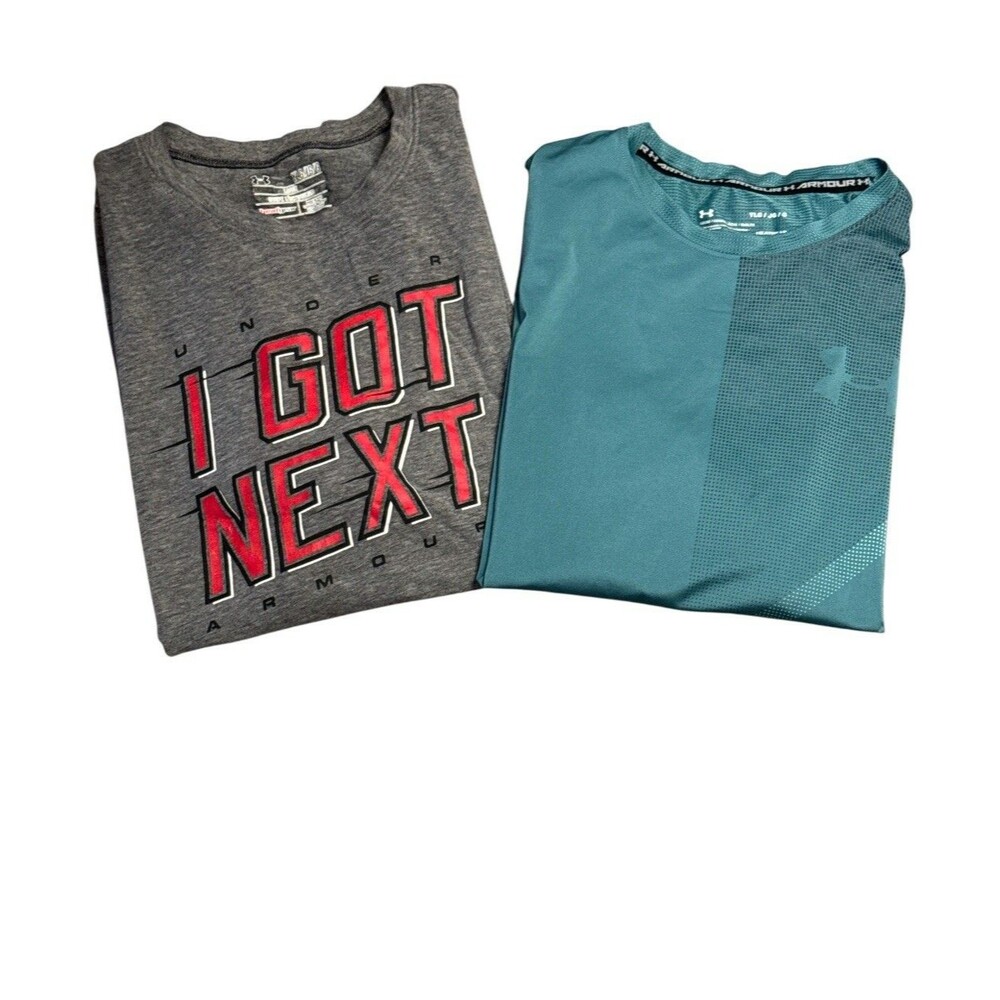 Under Armour Boys Lot Of 2 Short Sleeve T-Shirts Large Activewear Sportswear